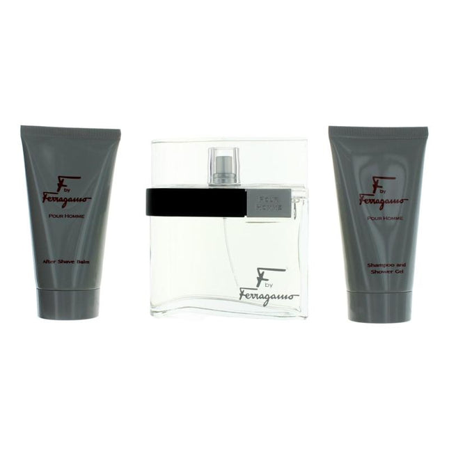 F By Salvatore Ferragamo, 3 Piece Gift Set For Men