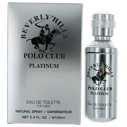 Bhpc Platinum By Beverly Hills Polo Club, 3.4 Oz Eau De Toilette Spray For Men