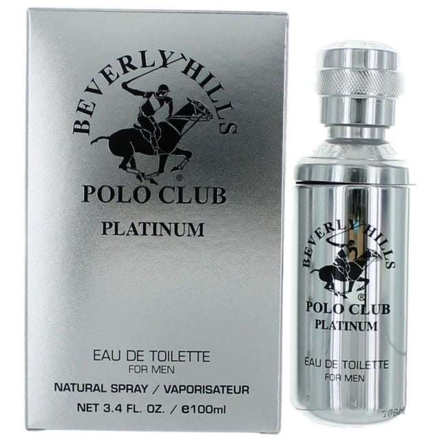 Bhpc Platinum By Beverly Hills Polo Club, 3.4 Oz Eau De Toilette Spray For Men