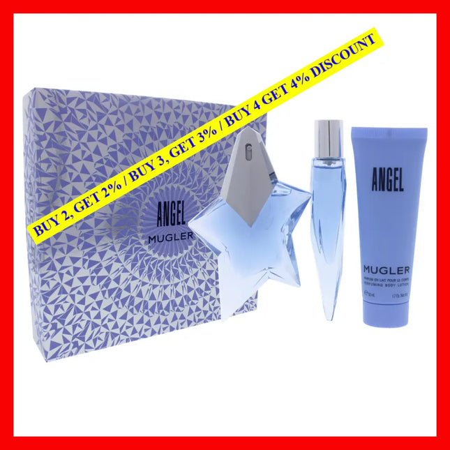 Angel By Thierry Mugler For Women - 3 Pc Gift Set 0.85Oz Edp Spray 0.33Oz Purse 1.7Oz Body Lotion
