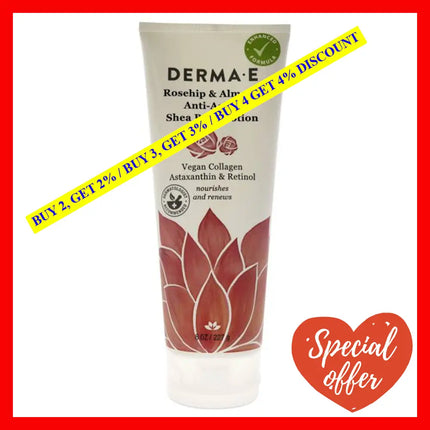 Anti-Aging Shea Body Lotion - Rosehip And Almond By Derma-E For Unisex 8 Oz