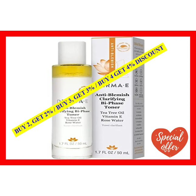 Anti-Blemish Clarifying Bi-Phase Toner By Derma-E For Unisex - 1.7 Oz Treatment