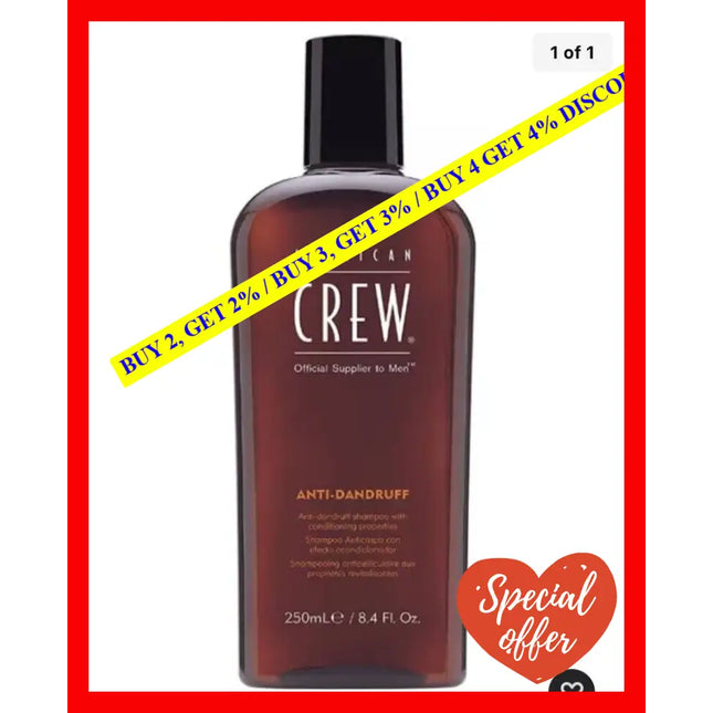 Anti-Dandruff Sebum Control Shampoo By American Crew For Men - 8.4 Oz