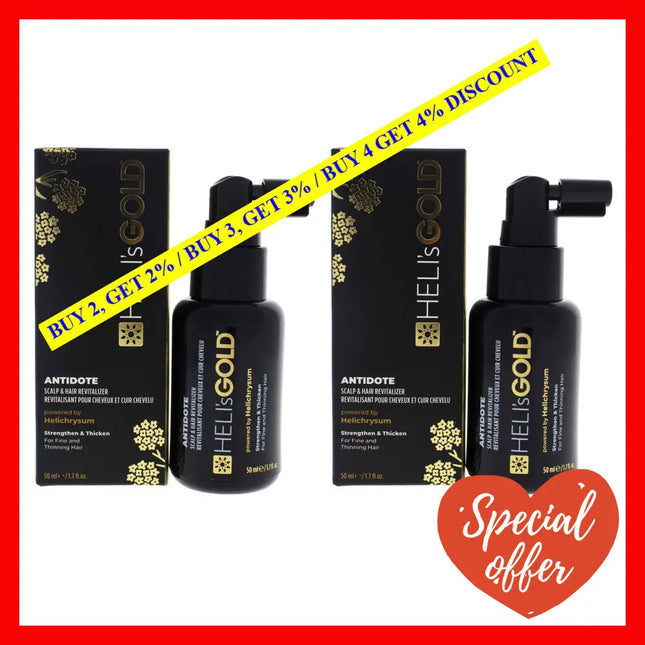 Antidote Scalp And Hair Revitalizer By Helis Gold For Unisex - 1.7 Oz Treatment Pack Of 2