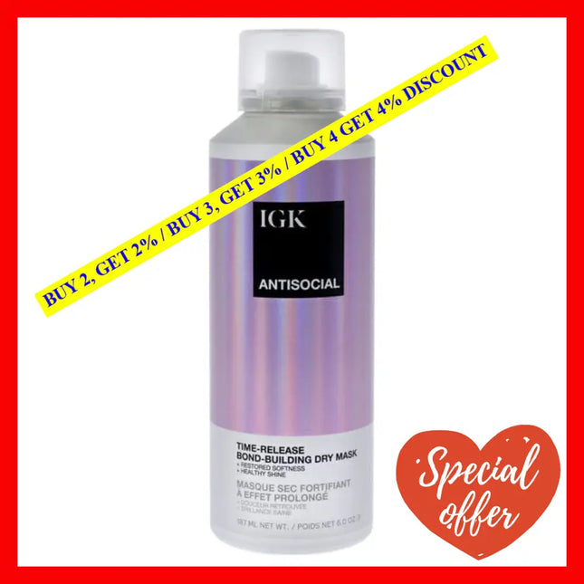 Antisocial Overnight Bond Building Dry Hair Mask By Igk For Unisex - 5 Oz Masque