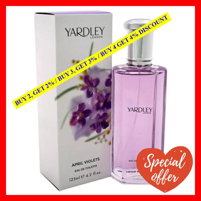 April Violets By Yardley London For Women - 4.2 Oz Edt Spray