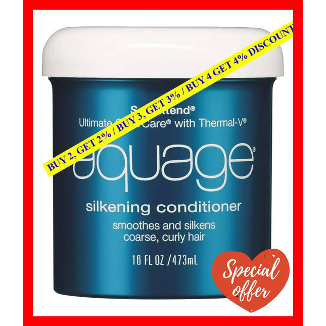 Aquage Silkening Conditioner 16 Oz. Provides Luxurious Dual Color Protection Leaves Hair Manageable
