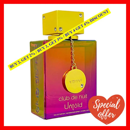 Armaf Club De Nuit Untold Eau Parfum Unisex 3.6 Oz / 100 Ml
