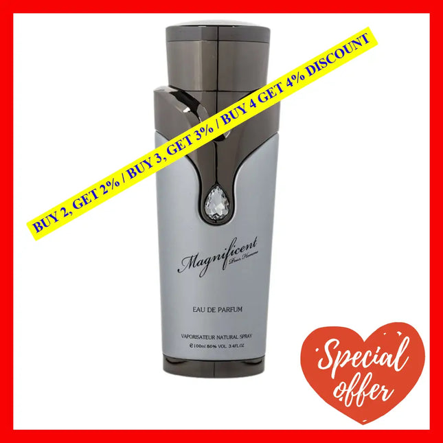 Armaf Magnificent Pour Homme Eau De Parfum For Men 3.4 Oz / 100 Ml