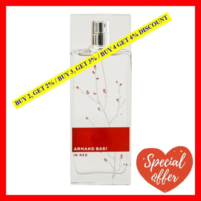 Armand Basi Red 3.4 Oz / 100 Lm Eau De Toilette For Women Ml