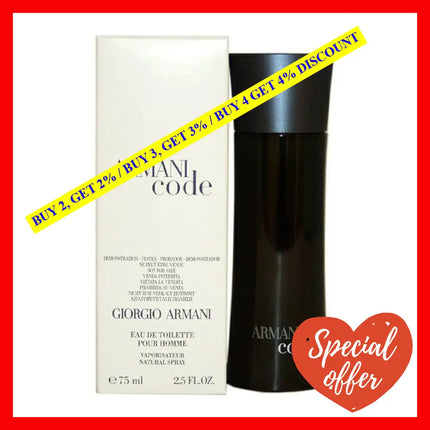 Armani Code By Giorgio For Men - 2.5 Oz Edt Spray (Tester)