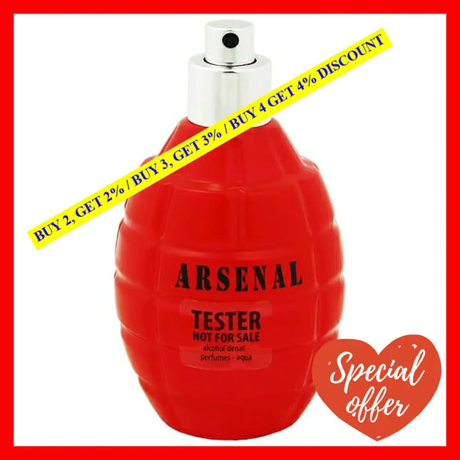 Arsenal Red By Gilles Cantuel For Men - 3.4 Oz Edp Spray (Tester)