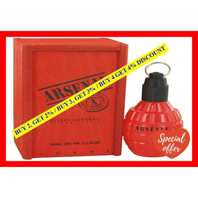 Arsenal Red New By Gilles Cantuel Eau De Parfum Spray 3.4 Oz