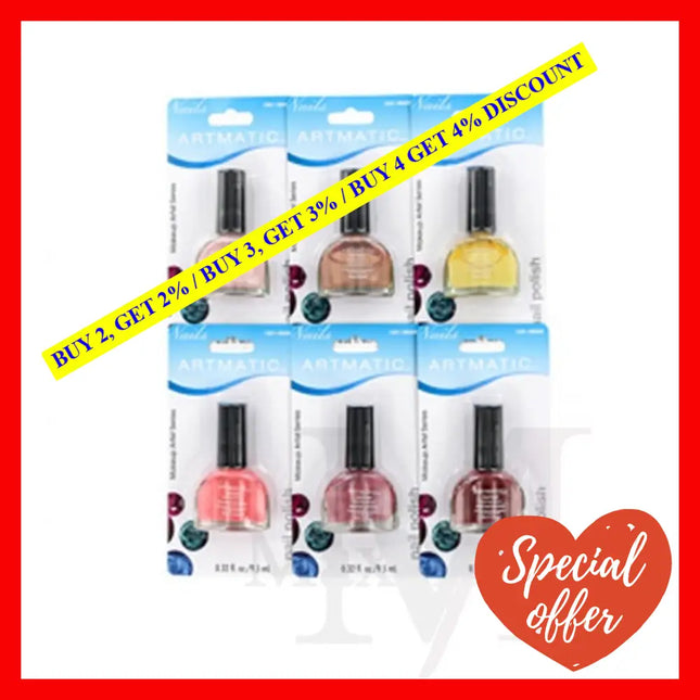 Artmatic Mirror Finish Nail Polish Collection 72 Pcs Assorted Colors 0.32 Oz (9.5 Ml)