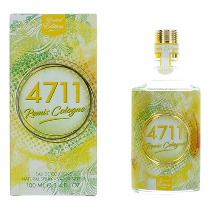 4711 Remix Cologne Lemon By Muelhens, 3.4 Oz Eau De Cologne Spray For Unisex