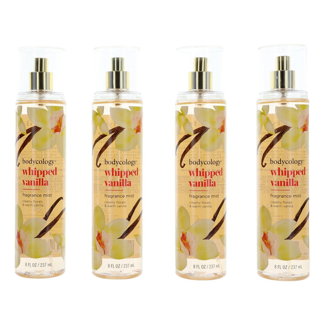 Whipped Vanilla By Bodycology, 4 Pack Of 8 Oz Fragrance Mist For Women
