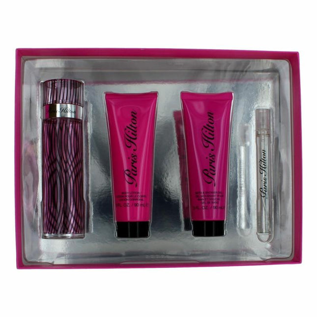 Paris Hilton By Paris Hilton, 4 Piece Gift Set For Women With Travel Spray