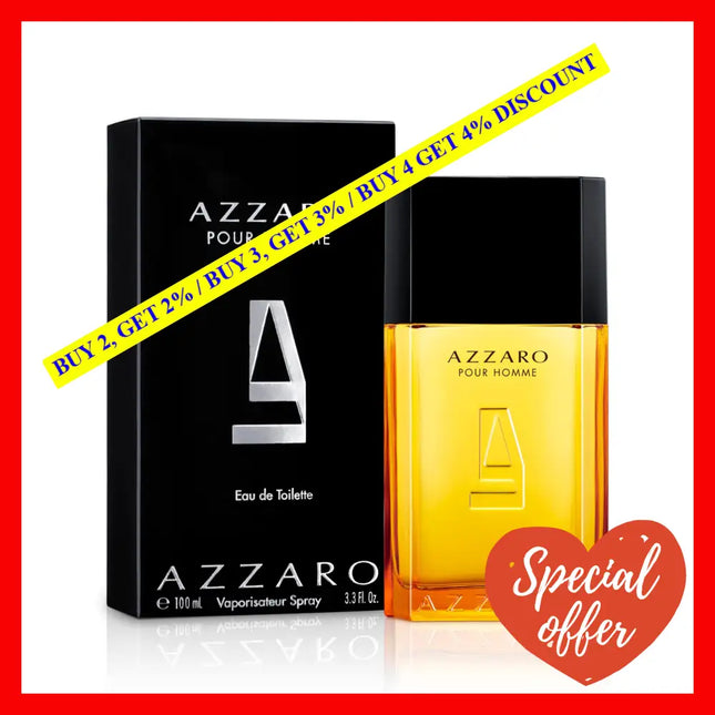 Azzaro By For Men - 3.4 Oz Edt Spray (Refillable)
