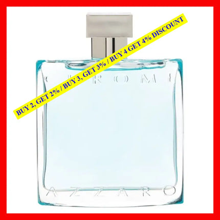 Azzaro Chrome Eau De Toilette Spray 3.4 Oz / 100 Ml