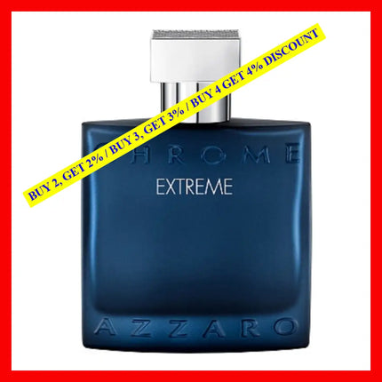 Azzaro Chrome Extreme 3.4 Oz / 100Ml Eau De Parfum For Men 100 Ml