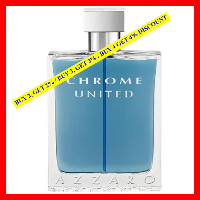 Azzaro Chrome United Eau De Toilette For Men 3.4 Oz / 100 Ml