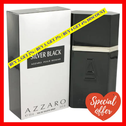 Azzaro Silver Black Eau De Toilette Spray 100 Ml For Men