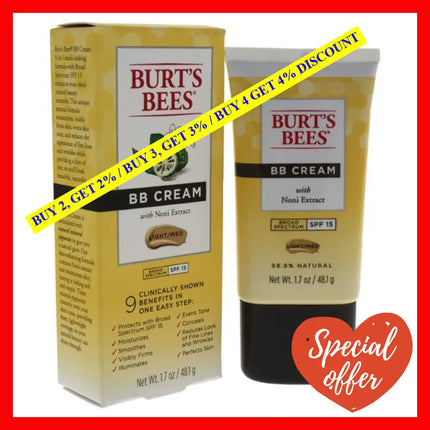 Bb Cream Spf 15 - Light/Medium By Burts Bees For Women 1.7 Oz Makeup