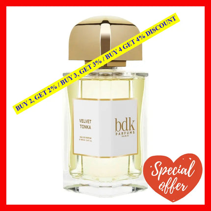 Bdk Parfums Velvet Tonka Eau De Parfum Unisex 3.4 Oz / 100 Ml