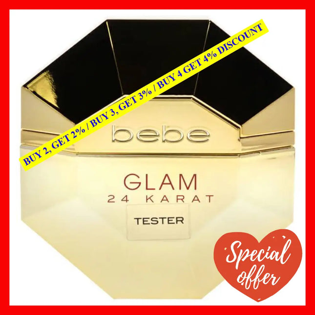 Bebe Glam 24 Karat By For Women - 3.4 Oz Edp Spray (Tester)