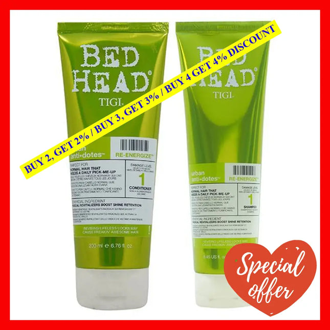 Bed Head Urban Antidotes Re-Energize Shampoo And Conditioner Kit By Tigi For Unisex - 2 Pc 8.45Oz