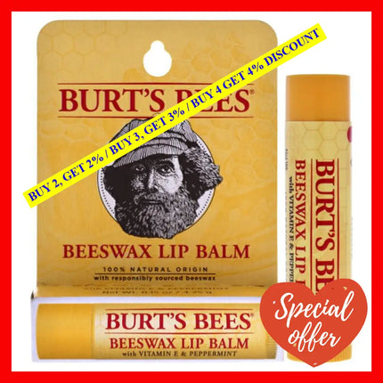 Beeswax Lip Balm With Vitamin E Peppermint Blister By Burts Bees For Unisex - 0.15 Oz