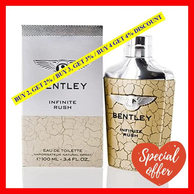 Bentley Infinite Rush By For Men - 3.4 Oz Edt Spray