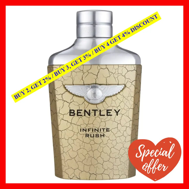 Bentley Infinite Rush Eau De Toilette For Men 3.4 Oz / 100 Ml