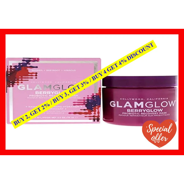 Berryglow Probiotic Recovery Mask By Glamglow For Unisex - 2.5 Oz