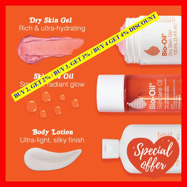 Bio-Oil Skincare Body Oil Serum For Scars And Stretchmarks Face Moisturizer Dry Skin Non-Greasy