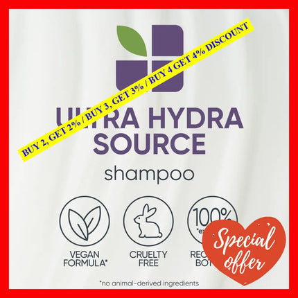 Biolage Ultra Hydra Source | Deep Hydrating Shampoo|Moisturizes Hair To Prevent Breakage For Very