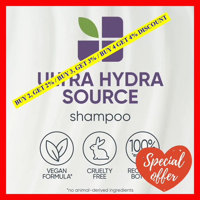 Biolage Ultra Hydra Source | Deep Hydrating Shampoo|Moisturizes Hair To Prevent Breakage For Very