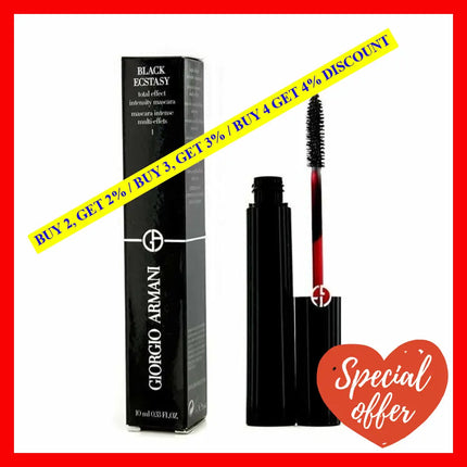Black Ecstasy Total Effect Intensity Mascara - 1 Obsidian By Giorgio Armani For Women 0.33 Oz