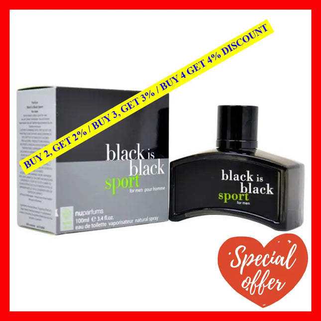 Black Is Sport By Nuparfums For Men - 3.4 Oz Edt Spray