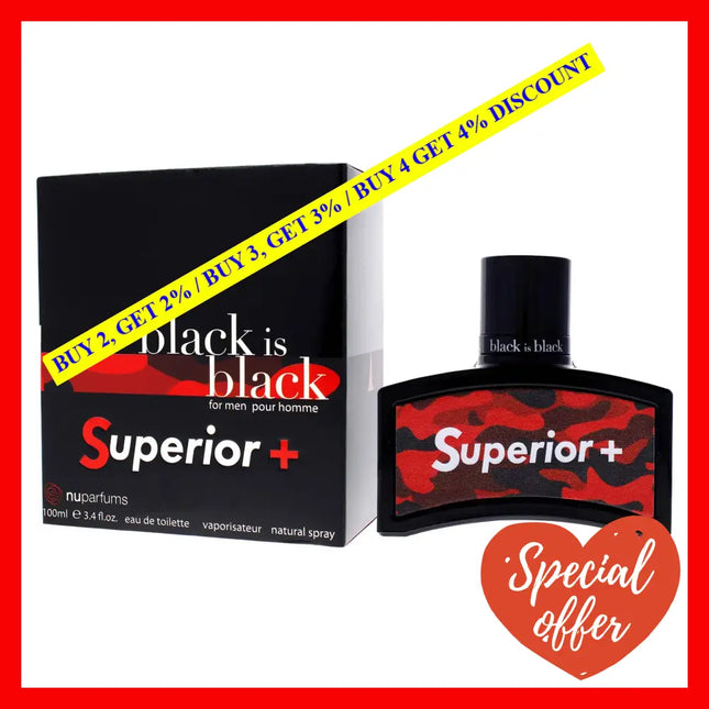Black Is Superior By Nuparfums For Men - 3.4 Oz Edt Spray