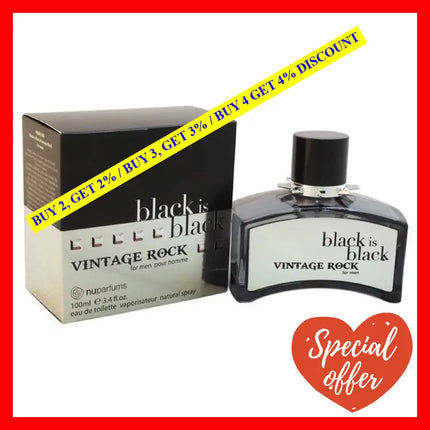 Black Is Vintage Rock By Nuparfums For Men - 3.4 Oz Edt Spray