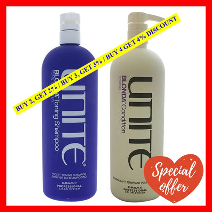 Blonda Toning Shampoo And Conditioner Kit By Unite For Unisex - 2 Pc 33.8Oz