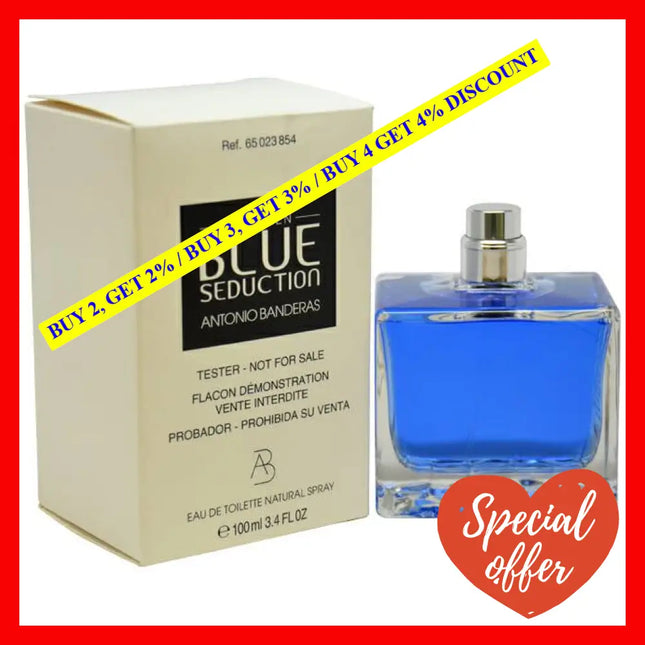 Blue Seduction By Antonio Banderas For Men - 3.4 Oz Edt Spray (Tester)