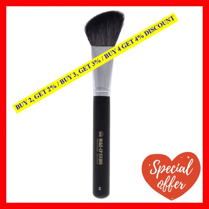 Blusher Brush Angle Shaped Goat Hair - 2 By Make-Up Studio For Women 1 Pc