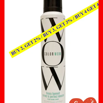 Brass Banned Correct And Perfect Mousse For Dark Hair By Color Wow For Unisex - 6.8 Oz