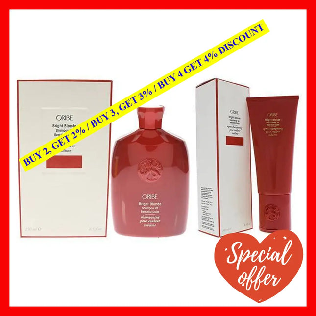 Bright Blonde Shampoo And Conditioner For Beautiful Color Kit By Oribe Unisex - 2 Pc 8.5Oz 6.8Oz