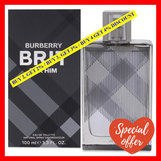 Burberry Brit By For Men - 3.3 Oz Edt Spray