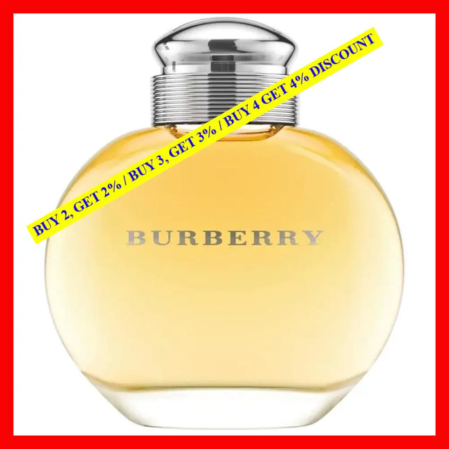 Burberry For Women Eau De Parfum 3.3 Oz 100 Ml Spray