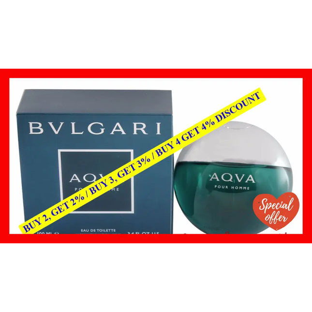 Bvlgari Aqua By For Men. Eau De Toilette Spray 3.4 Ounces