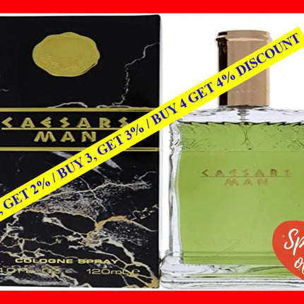 Caesars Man ~ Legendary Cologne Spray 4.0 Oz / 120 Ml New In Box
